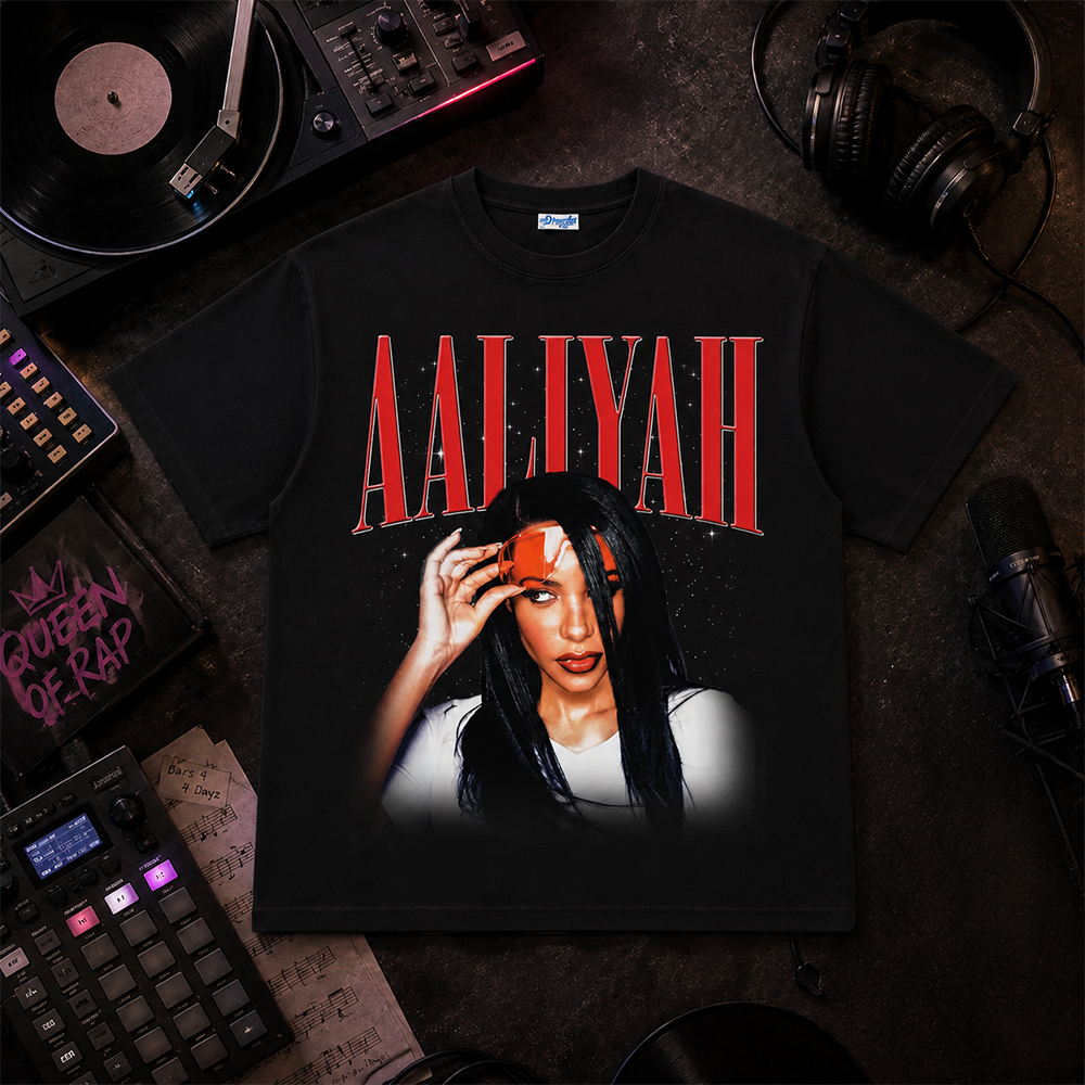 The Drizzled Nicki Minaj vintage graphic tee in washed black with colorful retro design