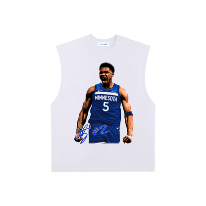 Raw Edge Cotton Tank Top