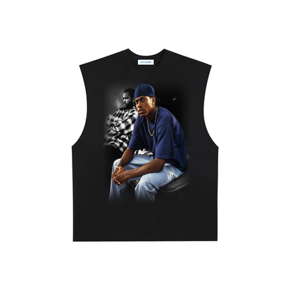 Raw Edge Cotton Tank Top
