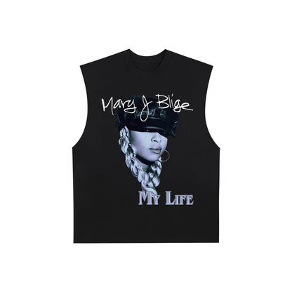 Raw Edge Cotton Tank Top