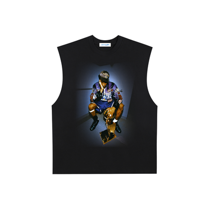 Raw Edge Cotton Tank Top