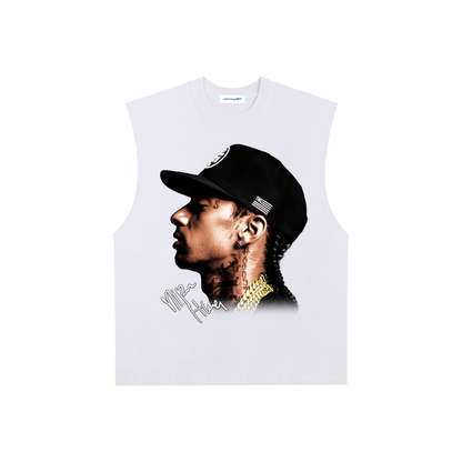 Raw Edge Cotton Tank Top