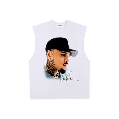 Raw Edge Cotton Tank Top