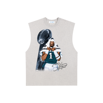 Raw Edge Cotton Tank Top