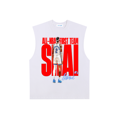 Raw Edge Cotton Tank Top