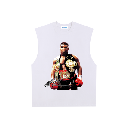 Raw Edge Cotton Tank Top - Mike Tyson Tank top