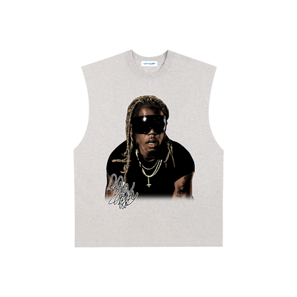 Raw Edge Cotton Tank Top