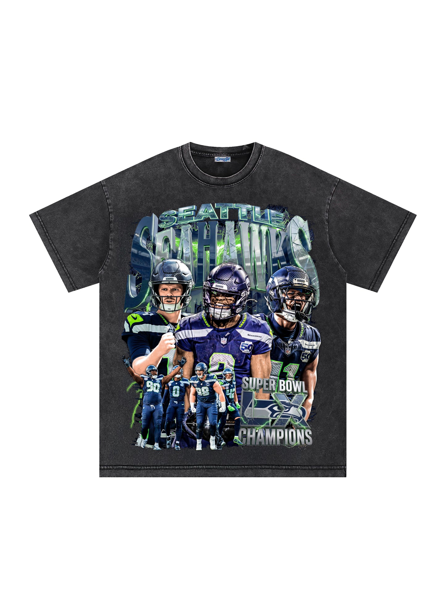 THE DRIZZLED | SEATTLE SEAHAWK 2026 SUPERBOWL CHAMPIONS TEE