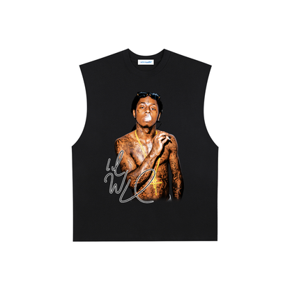 Raw Edge Cotton Tank Top