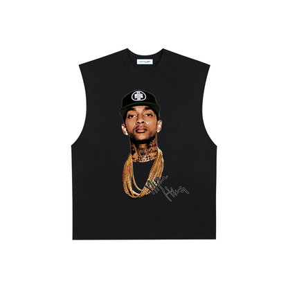 Raw Edge Cotton Tank Top