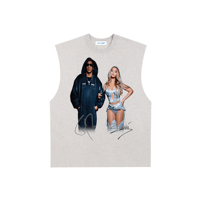 Raw Edge Cotton Tank Top