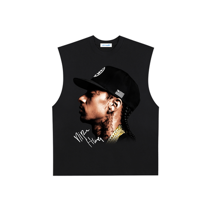 Raw Edge Cotton Tank Top