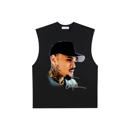 Raw Edge Cotton Tank Top