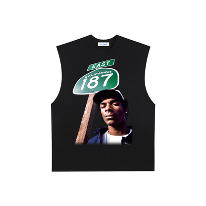 Raw Edge Cotton Tank Top