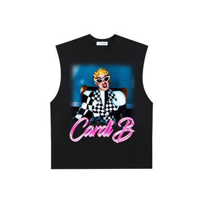 Raw Edge Cotton Tank Top