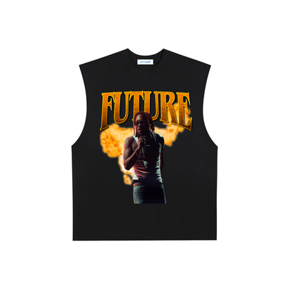 Raw Edge Cotton Tank Top