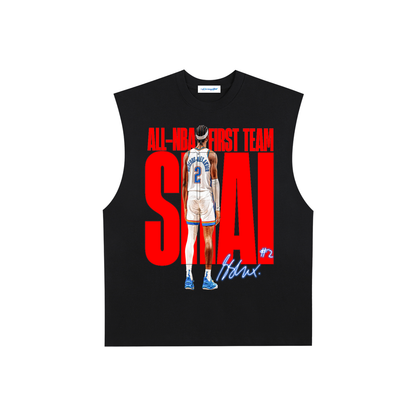 Raw Edge Cotton Tank Top