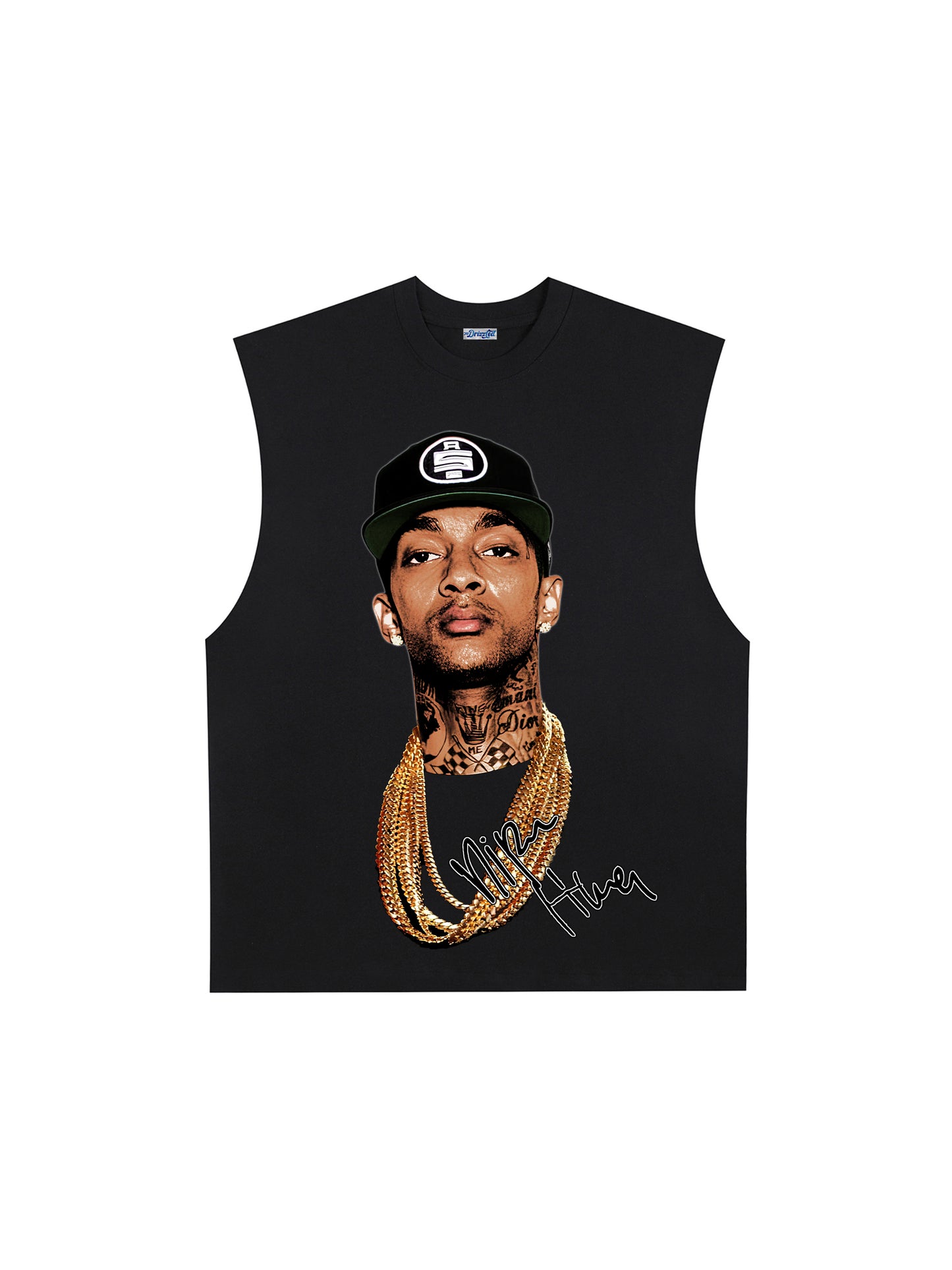 THE DRIZZLED | NIPSEY HUSSLE - FIVE GOLD CHAINS TANK TOP