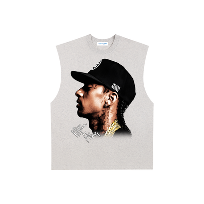 Raw Edge Cotton Tank Top