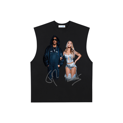 Raw Edge Cotton Tank Top