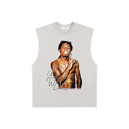 Raw Edge Cotton Tank Top