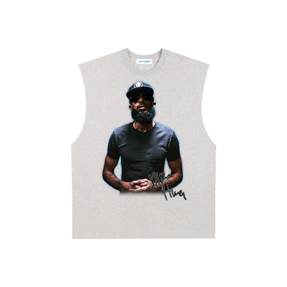 Raw Edge Cotton Tank Top