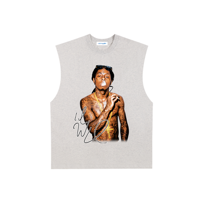 Raw Edge Cotton Tank Top