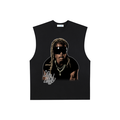 Raw Edge Cotton Tank Top