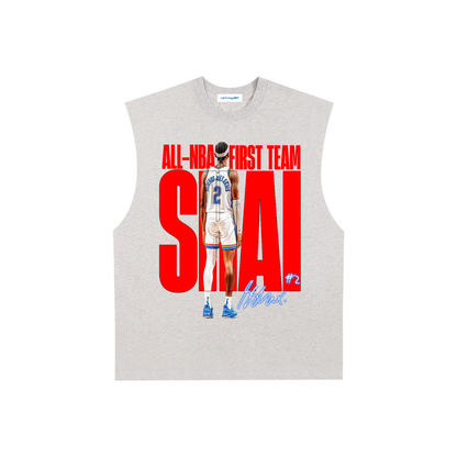 Raw Edge Cotton Tank Top