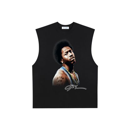 Raw Edge Cotton Tank Top