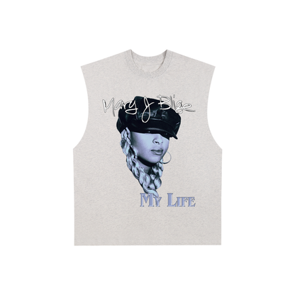 Raw Edge Cotton Tank Top