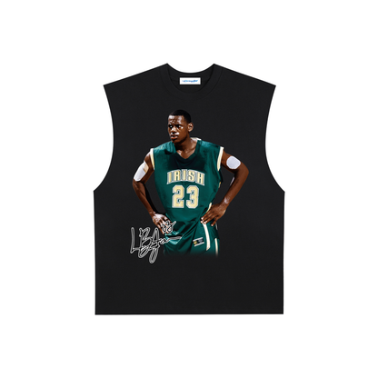 Raw Edge Cotton Tank Top
