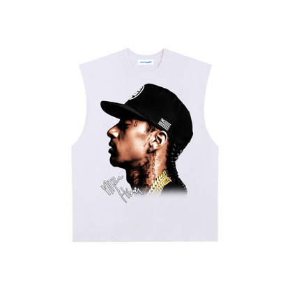 Raw Edge Cotton Tank Top