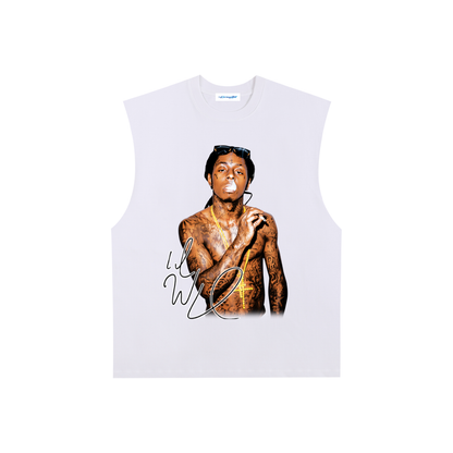 Raw Edge Cotton Tank Top