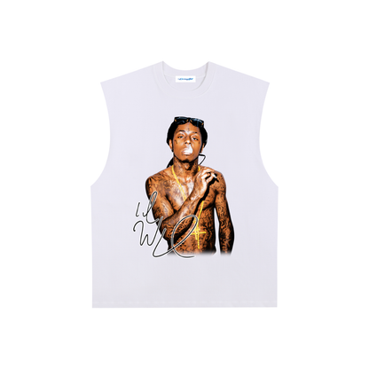 Raw Edge Cotton Tank Top