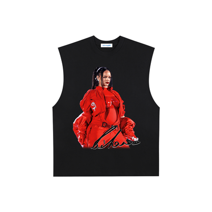 Raw Edge Cotton Tank Top