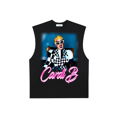 Raw Edge Cotton Tank Top