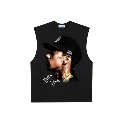 Raw Edge Cotton Tank Top