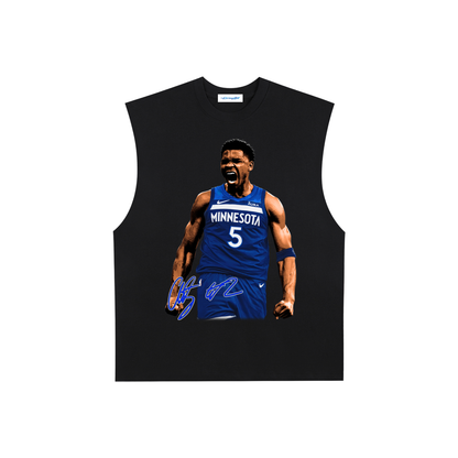 Raw Edge Cotton Tank Top