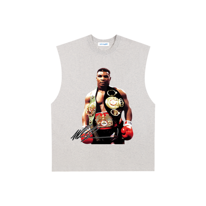 Raw Edge Cotton Tank Top - Mike Tyson Tank top